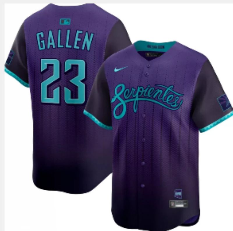 Men 2025 Arizona Diamondback #23 Gallen Purple Joint Name Nike MLB Jersey style 14